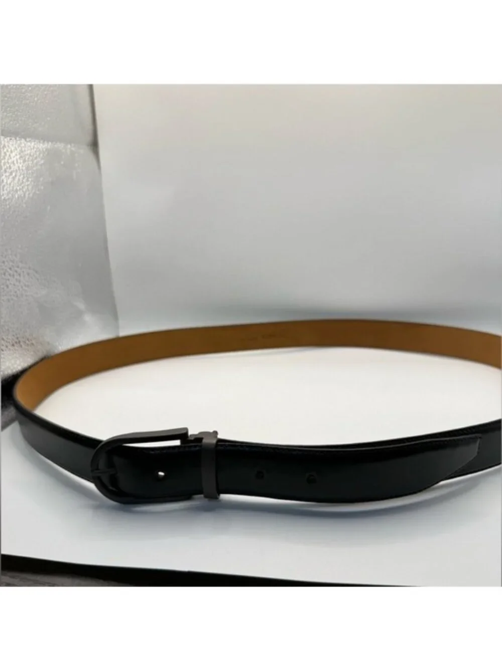 Redwall Black Leather Belt Made in Italy Size 40 Matte Buckle Minimalist Classic